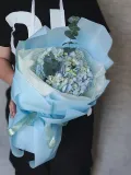 "Букет из Голубой Гортензии и Эвкалипта" – Фото 0