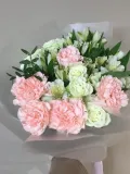 "Букет "Любимым" Гвоздика роза альстромерия фисташка" – Фото 1