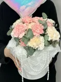 "«Моя жемчужина» композиция из диантусов с воздушным шаром ко дню влюбленных" – Фото 1