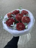 "Букет из сортовых сезонных одноголовых хризантем Бигуди" – Фото 0