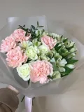 "Букет "Любимым" Гвоздика роза альстромерия фисташка" – Фото 0