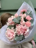 "Букет пион роза, французская роза, диантус" – Фото 0