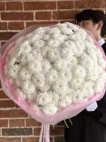 "Букет гигант из 21  белоснежных кустовых хризантем" – Фото 3