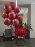 "Шикарный комбо набор из 13 шаров гигантов и корзины из 125 французских роз сорта Нина" – Фото 2