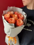 "Моно букет "Кахала" с пионовидными розами 7 шт " – Фото 0