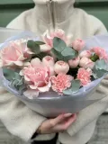"Букет пион роза, французская роза, диантус" – Фото 1