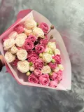 "Микс кустовая роза Мисс Пиони и Мистик Бабблз 9шт" – Фото 0