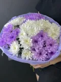 "Лавандовый рай. Букет из кустовых хризантем" – Фото 1