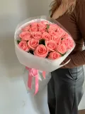 "«персиковый поцелуй» моно букет 25 роз" – Фото 1