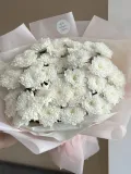 "Пышный монобукет из 9 веточек белых кустовых хризантем" – Фото 2