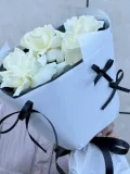 " Букет Французские розы белые 5 шт «школа»" – Фото 1
