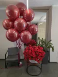 "Шикарный комбо набор из 13 шаров гигантов и корзины из 125 французских роз сорта Нина" – Фото 5