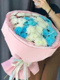 "Букет из белых и голубых кустовых хризантем «Bubble Candy» 🤍🩵" – Фото 2