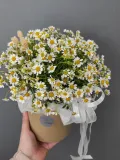 "Цветы в коробке / композиция с Матрикарией (ромашка)" – Фото 2