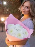 "Букет из 5 белых хризантем" – Фото 2