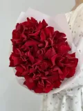 "Букет из 5 шт шикарных красных французских роз" – Фото 1