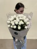 "Букет с белой хризантемой Зефирный " – Фото 1