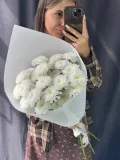 "Моно букет из белых хризантем " – Фото 1