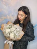 "Букет из диантусов, гипсофилы и хлопка" – Фото 0