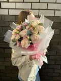 "Букет с гвоздикой и эустомой" – Фото 2