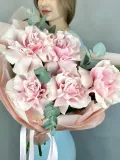 "Букет французских роз с эвкалиптом, 5шт. (М001)" – Фото 0