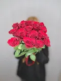 "15 красных Эквадорских роз + лента" – Фото 1
