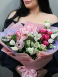 "Букет гортензия роза лизиантус орхидея" – Фото 1