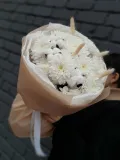 "Букет из хризантемы с хлопком" – Фото 1