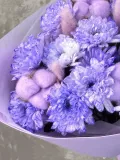 "Букет из необычной фиолетовой хризантемы и хлопка 💜" – Фото 0
