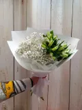 "Букет из гипсофилы и альстромерии Ванильные облака " – Фото 0