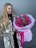 "Букет из пионовидных роз с эвкалиптом " – Фото 0