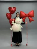 "Набор шаров «Мишка с сюрпризом и гигантский бант» 🧸🎀" – Фото 0