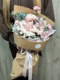 "Пудровый букет -ми в крафте " – Фото 0