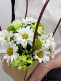 "Авторский букет 277 - бело-зеленаяя композиция" – Фото 2