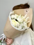 "Ваниль с белыми розами аваланж ,хлопком , диантусами и альстромериями" – Фото 2