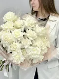 "«Бланка» монобукет из 25 французских белых роз Плайя Бланка" – Фото 4