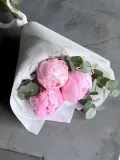 "Нежный букет розовые пионы Сара Бернар и эвкалипт💞" – Фото 1