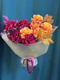 "Осенний букет с розами и листьями бука" – Фото 3
