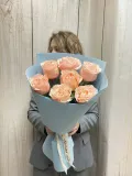 "Букет из пионовидных роз цвет Персик " – Фото 0