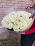 "51шт белая роза 50см" – Фото 1