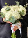 "Букет невесты: кустовые пионовидные розы и диантусы Н9" – Фото 2