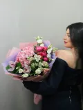 "Букет гортензия роза лизиантус орхидея" – Фото 2