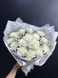 "Букет из белой гвоздики и гиспсофилы" – Фото 3