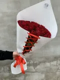 "Букет белый корсет красные розы" – Фото 1