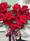 "Букет красных французских вывернутых роз" – Фото 1