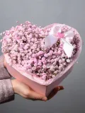 "Розовое облако — композиция из гипсофилы в коробке" – Фото 4