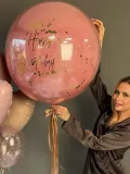 "Баблз (60см) и фонтан шаров 🤎 «Happy birthday»" – Фото 4