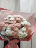 "Букет Гигант из кустовых хризантем Персиковый йогурт " – Фото 1