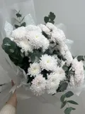 "Букет из кустовых хризантем "Ванильный пломбир"" – Фото 1