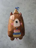 "Воздушный шар фигура Мишка с тортиком в колпаке" – Фото 0